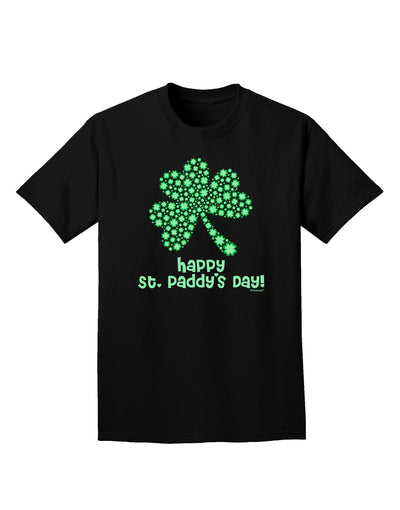 Happy St. Paddy's Day Shamrock Design Adult Dark T-Shirt by TooLoud-Mens T-Shirt-TooLoud-Black-Small-Davson Sales