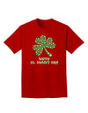 Happy St. Paddy's Day Shamrock Design Adult Dark T-Shirt by TooLoud-Mens T-Shirt-TooLoud-Red-Small-Davson Sales