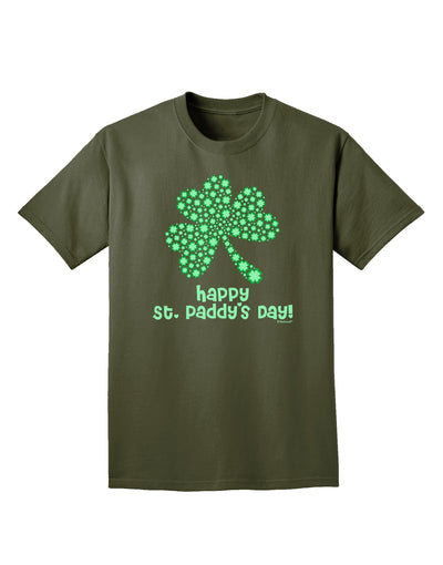 Happy St. Paddy's Day Shamrock Design Adult Dark T-Shirt by TooLoud-Mens T-Shirt-TooLoud-Military-Green-Small-Davson Sales