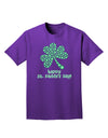 Happy St. Paddy's Day Shamrock Design Adult Dark T-Shirt by TooLoud-Mens T-Shirt-TooLoud-Purple-Small-Davson Sales