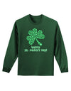 Happy St. Paddy's Day Shamrock Design Adult Long Sleeve Dark T-Shirt by TooLoud-Clothing-TooLoud-Dark-Green-Small-Davson Sales