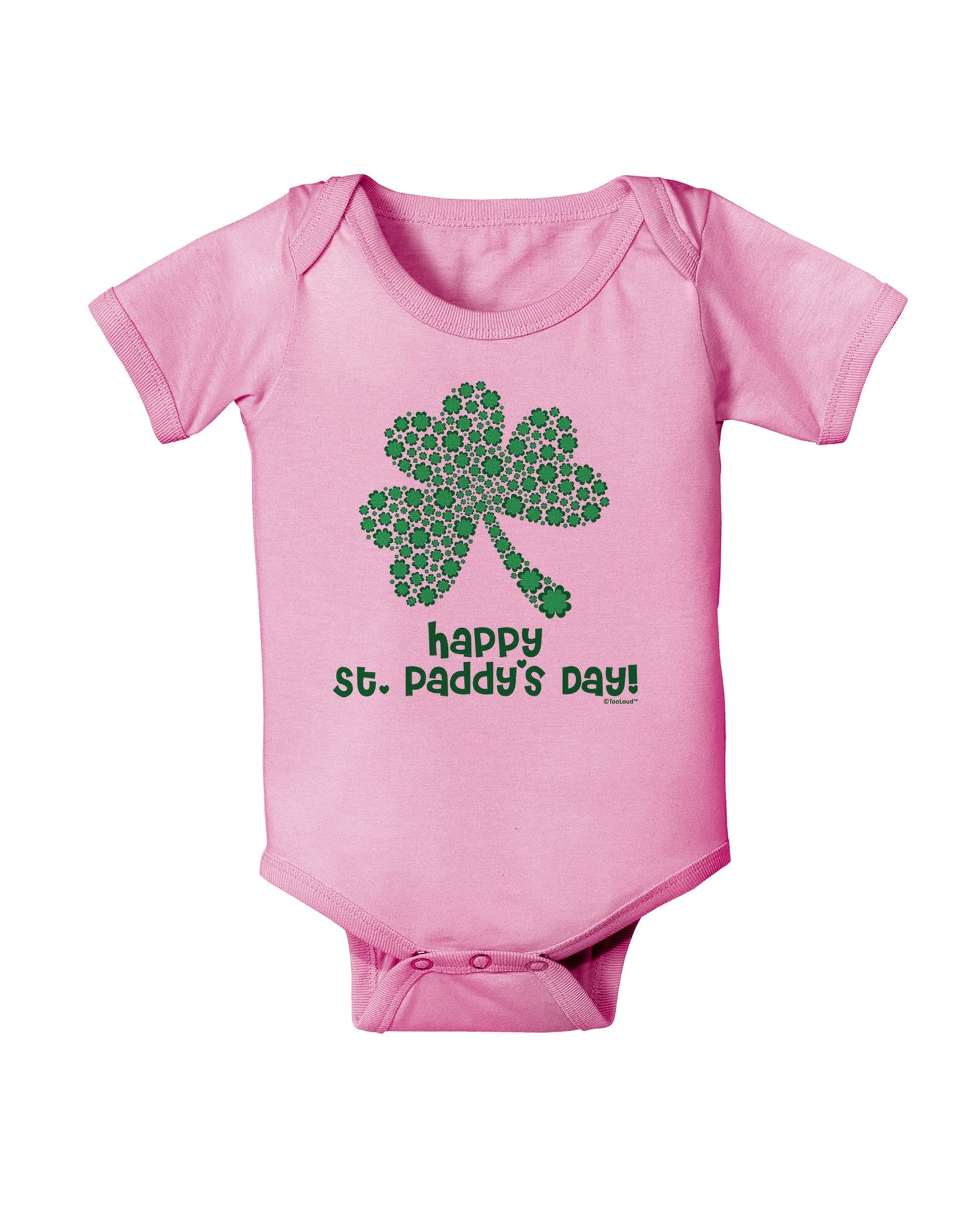 Happy St. Paddy's Day Shamrock Design Baby Romper Bodysuit by TooLoud-Baby Romper-TooLoud-Light-Pink-06-Months-Davson Sales