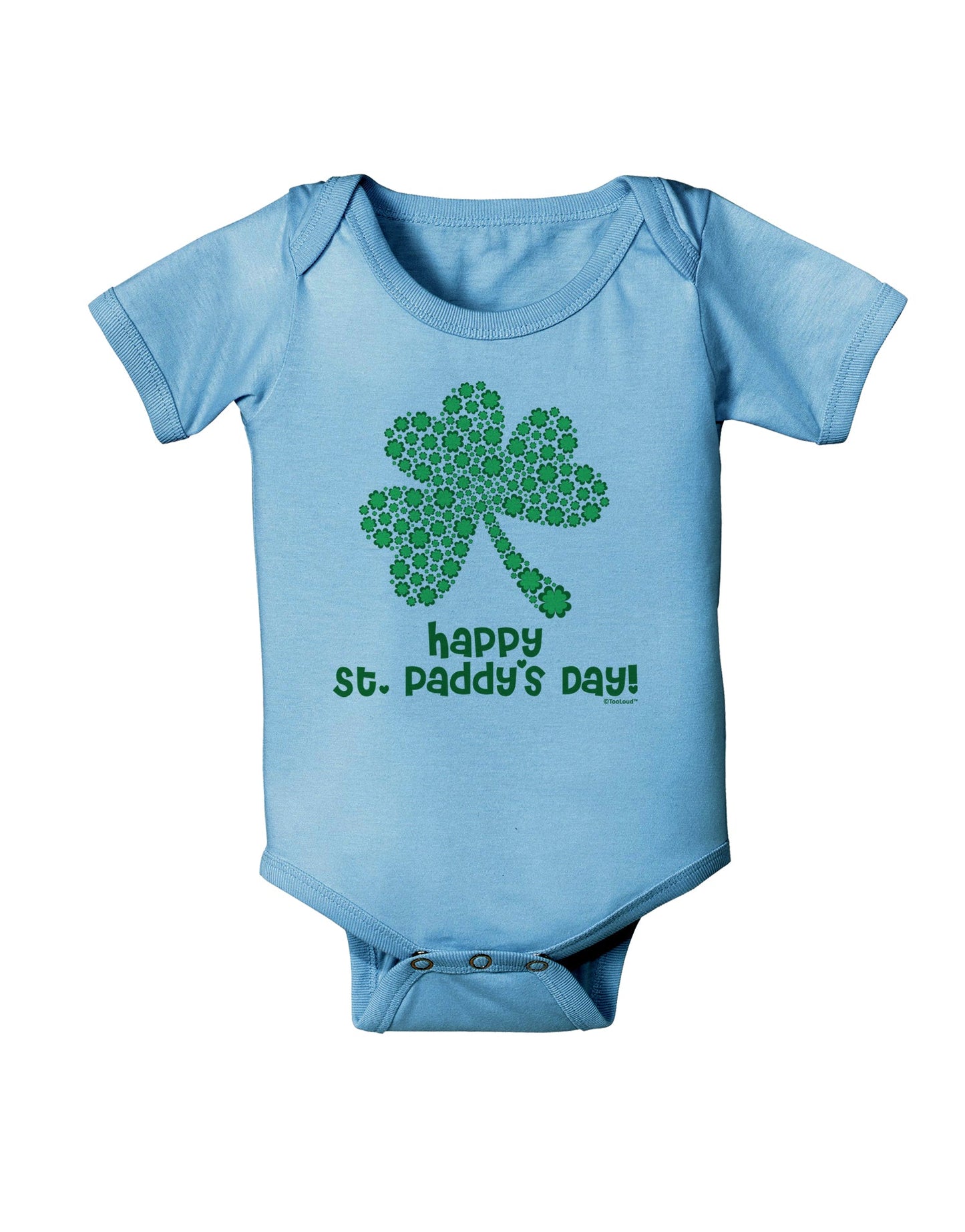 Happy St. Paddy's Day Shamrock Design Baby Romper Bodysuit by TooLoud-Baby Romper-TooLoud-Light-Blue-06-Months-Davson Sales