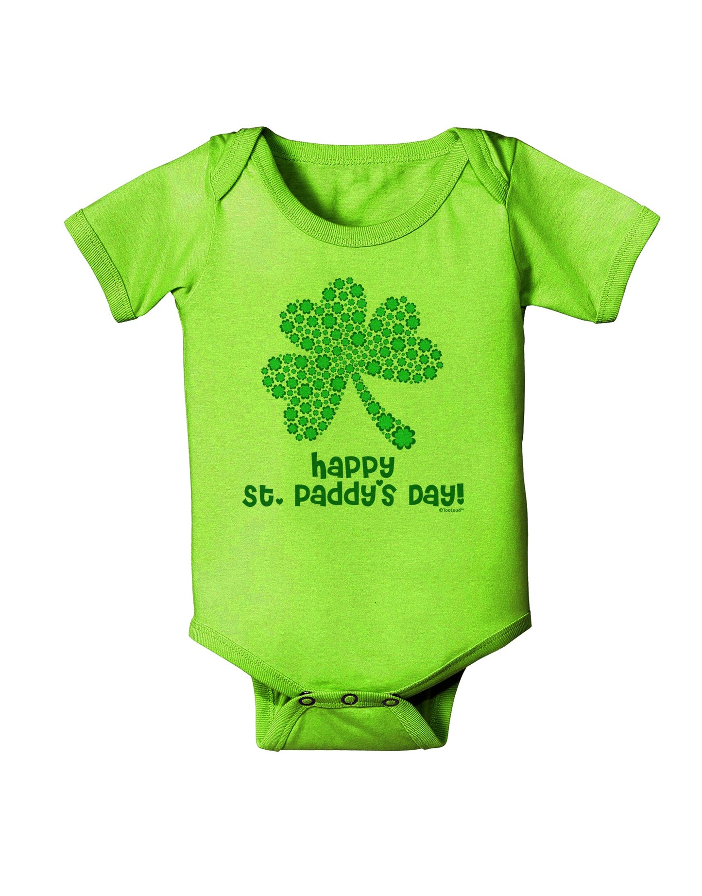 Happy St. Paddy's Day Shamrock Design Baby Romper Bodysuit by TooLoud-Baby Romper-TooLoud-Lime-Green-06-Months-Davson Sales