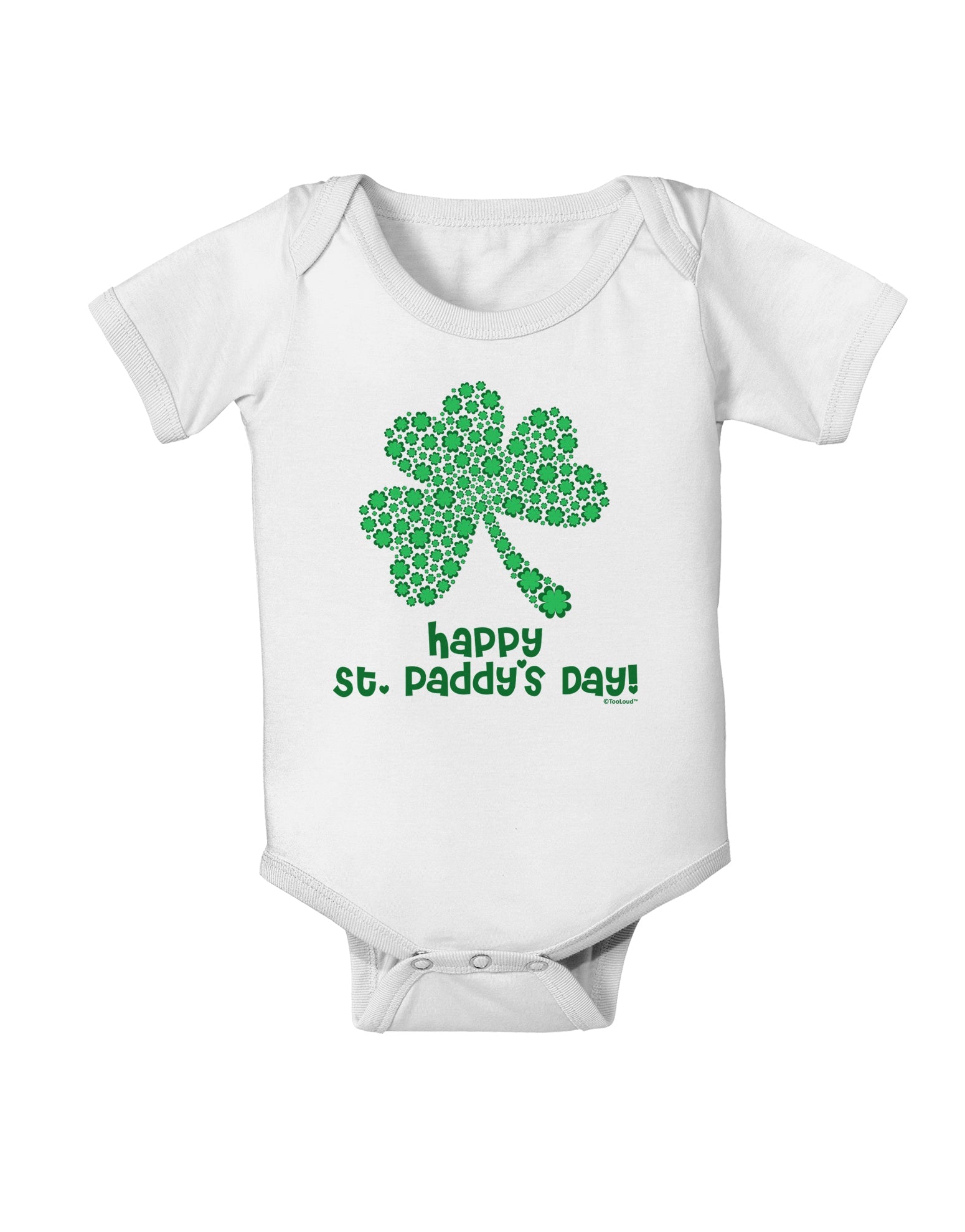 Happy St. Paddy's Day Shamrock Design Baby Romper Bodysuit by TooLoud-Baby Romper-TooLoud-White-06-Months-Davson Sales