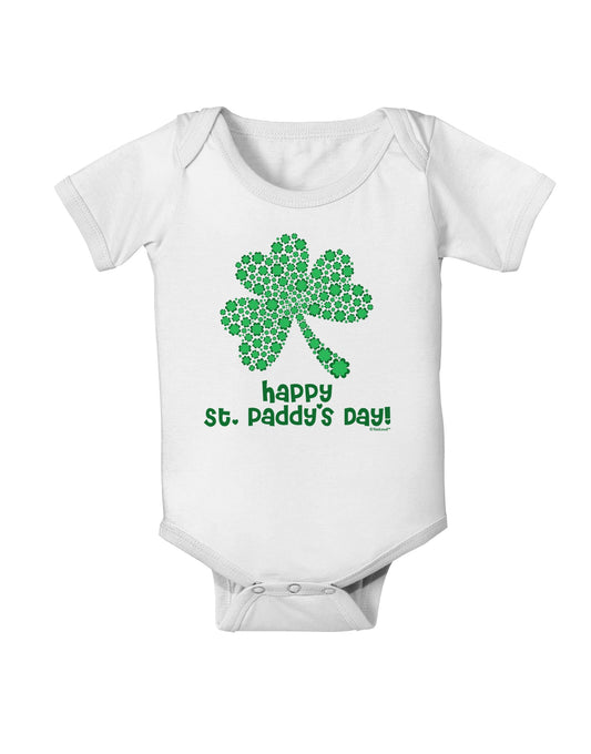 Happy St. Paddy's Day Shamrock Design Baby Romper Bodysuit by TooLoud-Baby Romper-TooLoud-White-06-Months-Davson Sales