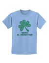 Happy St. Paddy's Day Shamrock Design Childrens T-Shirt by TooLoud-Childrens T-Shirt-TooLoud-Light-Blue-X-Small-Davson Sales