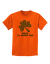 Happy St. Paddy's Day Shamrock Design Childrens T-Shirt by TooLoud-Childrens T-Shirt-TooLoud-Orange-X-Small-Davson Sales