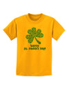 Happy St. Paddy's Day Shamrock Design Childrens T-Shirt by TooLoud-Childrens T-Shirt-TooLoud-Gold-X-Small-Davson Sales