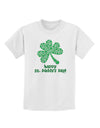 Happy St. Paddy's Day Shamrock Design Childrens T-Shirt by TooLoud-Childrens T-Shirt-TooLoud-White-X-Small-Davson Sales