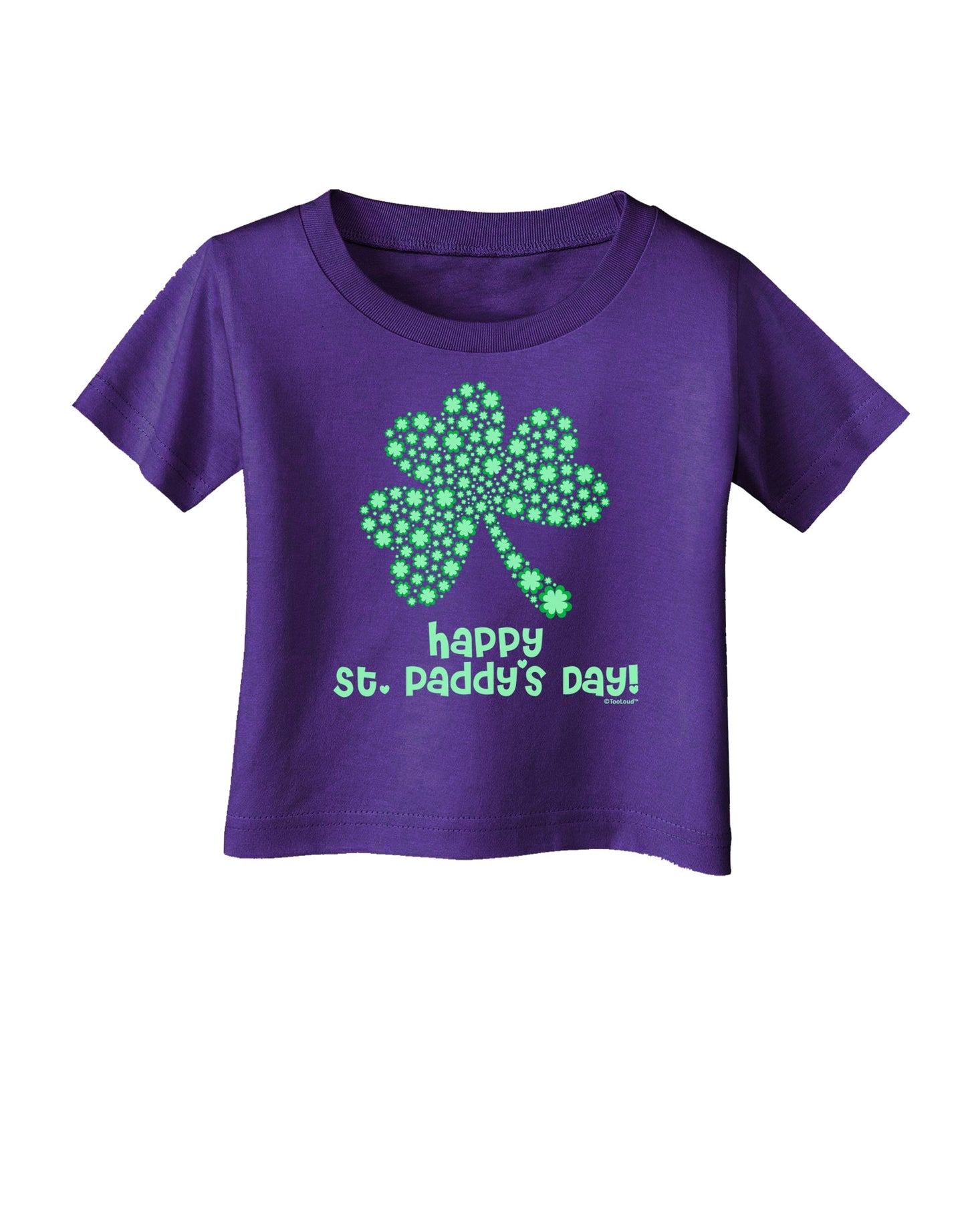Happy St. Paddy's Day Shamrock Design Infant T-Shirt Dark by TooLoud-Infant T-Shirt-TooLoud-Purple-06-Months-Davson Sales