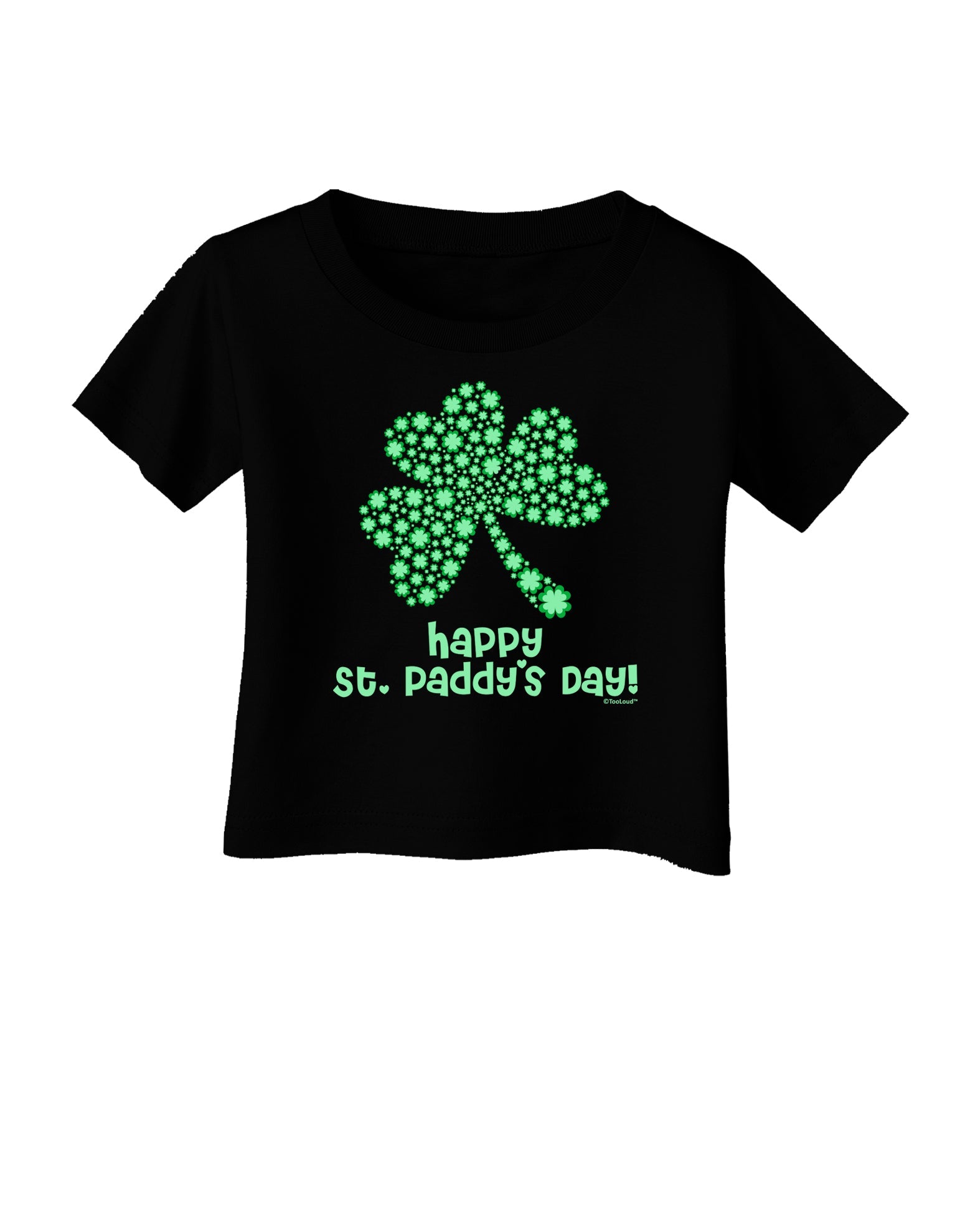 Happy St. Paddy's Day Shamrock Design Infant T-Shirt Dark by TooLoud-Infant T-Shirt-TooLoud-Black-06-Months-Davson Sales