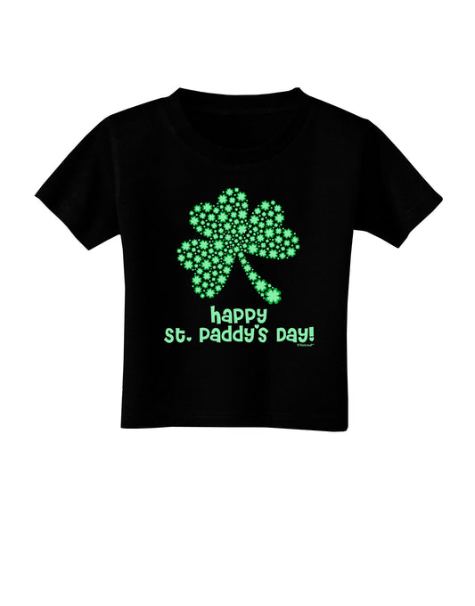 Happy St. Paddy's Day Shamrock Design Toddler T-Shirt Dark by TooLoud-Toddler T-Shirt-TooLoud-Black-2T-Davson Sales
