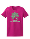 Happy St. Paddy's Day Shamrock Design Womens Dark T-Shirt by TooLoud-Womens T-Shirt-TooLoud-Hot-Pink-Small-Davson Sales