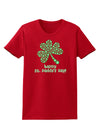 Happy St. Paddy's Day Shamrock Design Womens Dark T-Shirt by TooLoud-Womens T-Shirt-TooLoud-Red-X-Small-Davson Sales