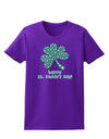 Happy St. Paddy's Day Shamrock Design Womens Dark T-Shirt by TooLoud-Womens T-Shirt-TooLoud-Purple-X-Small-Davson Sales