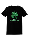 Happy St. Paddy's Day Shamrock Design Womens Dark T-Shirt by TooLoud-Womens T-Shirt-TooLoud-Black-X-Small-Davson Sales