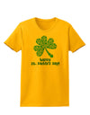 Happy St. Paddy's Day Shamrock Design Womens T-Shirt by TooLoud-Womens T-Shirt-TooLoud-Gold-X-Small-Davson Sales