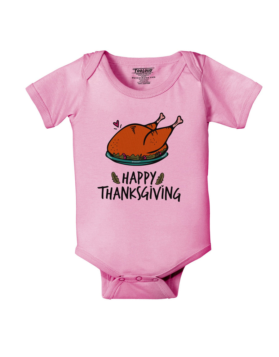 Happy Thanksgiving Baby Romper Bodysuit-Baby Romper-TooLoud-White-06-Months-Davson Sales