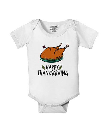 Happy Thanksgiving Baby Romper Bodysuit-Baby Romper-TooLoud-White-06-Months-Davson Sales