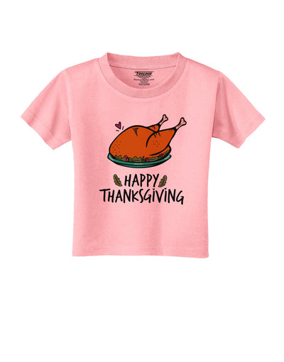 Happy Thanksgiving Toddler T-Shirt-Toddler T-shirt-TooLoud-Candy-Pink-2T-Davson Sales