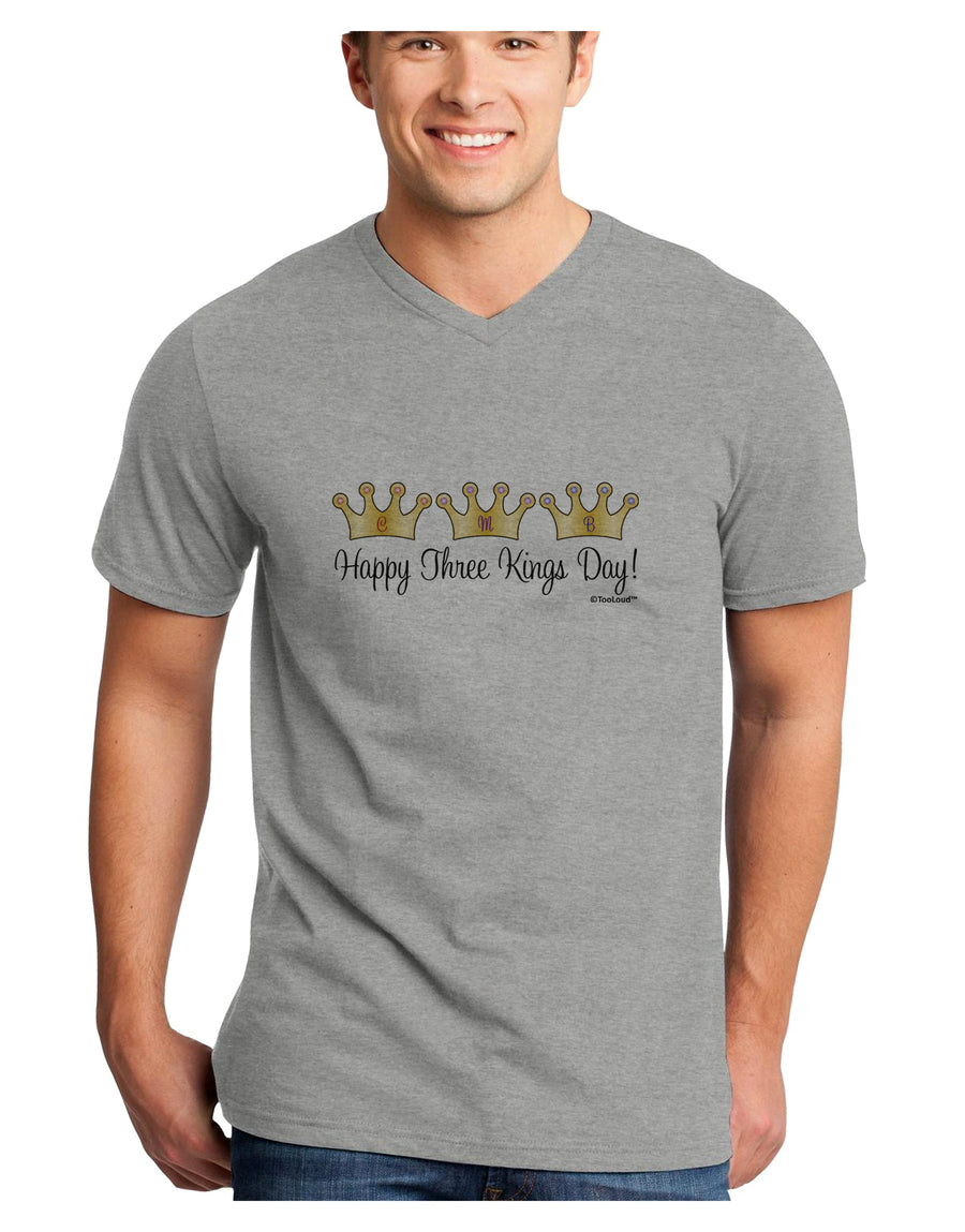 Happy Three Kings Day - 3 Crowns Adult V-Neck T-shirt by TooLoud-Mens V-Neck T-Shirt-TooLoud-White-Small-Davson Sales