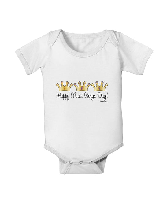 Happy Three Kings Day - 3 Crowns Baby Romper Bodysuit by TooLoud-Baby Romper-TooLoud-White-06-Months-Davson Sales