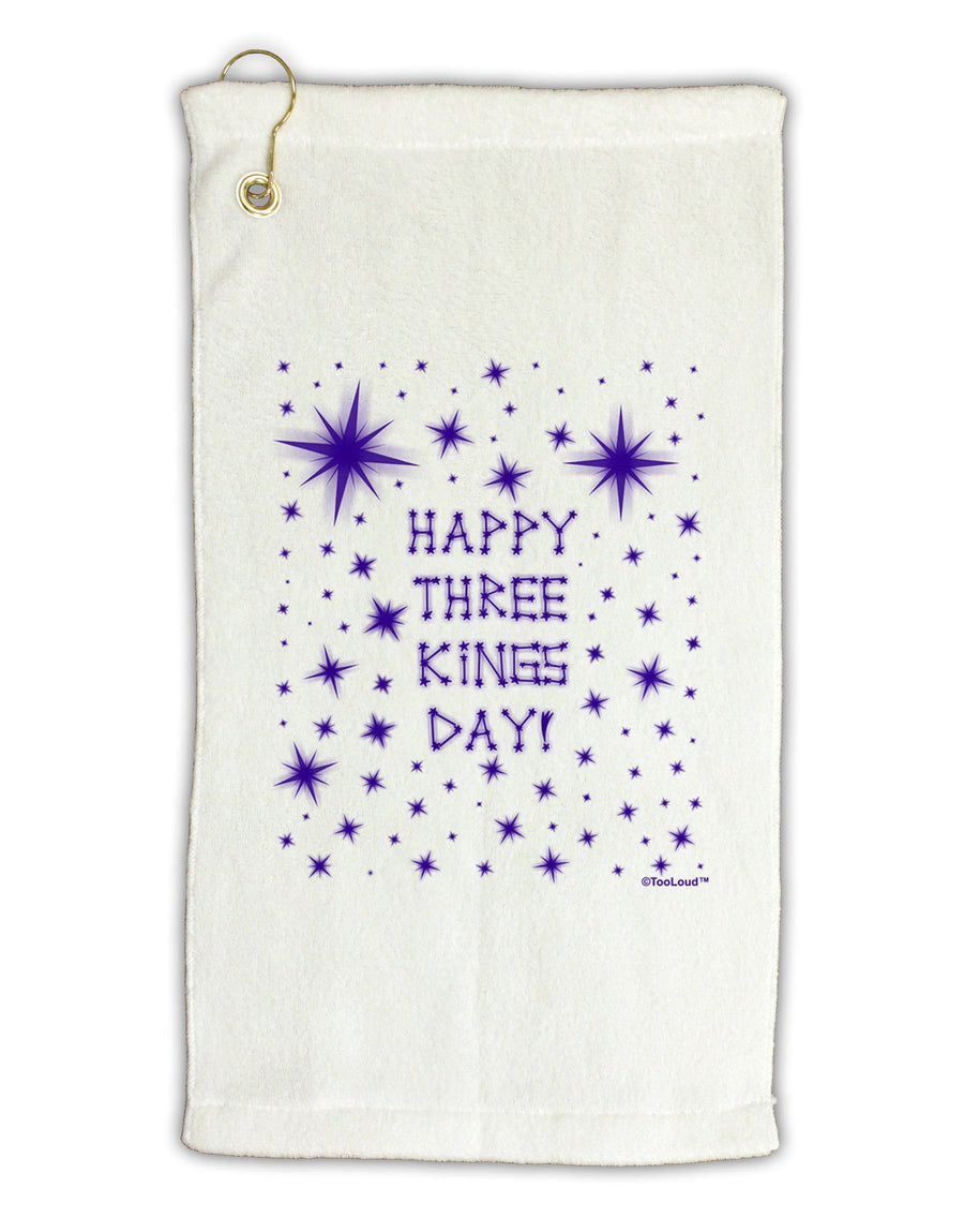 Happy Three Kings Day - Shining Stars Micro Terry Gromet Golf Towel 16 x 25 inch by TooLoud-Golf Towel-TooLoud-White-Davson Sales