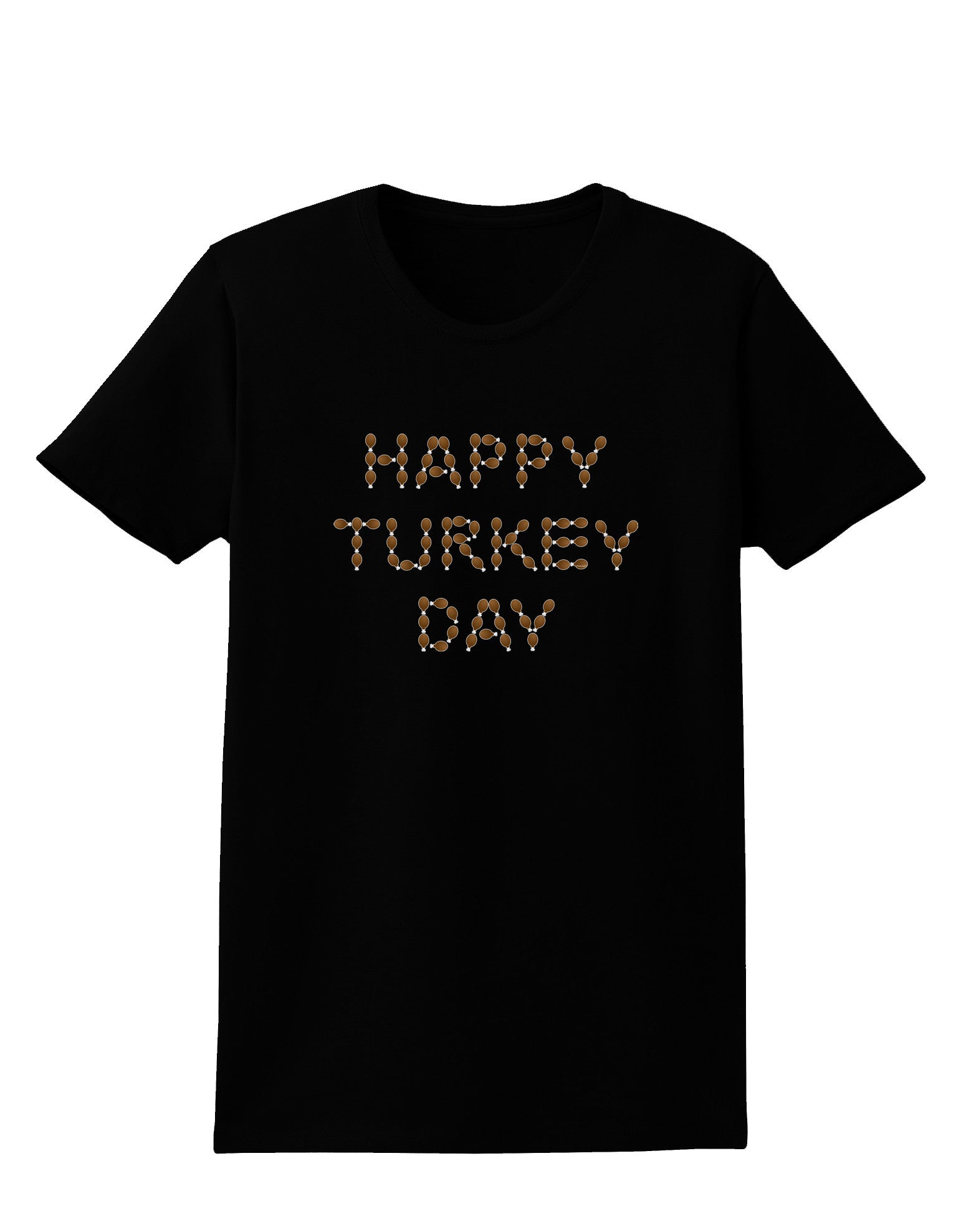 Happy Turkey Day Turkey Legs Thanksgiving Womens Dark T-Shirt-TooLoud-Black-X-Small-Davson Sales