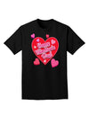 Happy Valentine's Day Romantic Hearts Adult Dark T-Shirt-Mens T-Shirt-TooLoud-Black-Small-Davson Sales