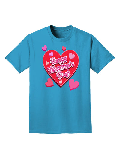 Happy Valentine's Day Romantic Hearts Adult Dark T-Shirt-Mens T-Shirt-TooLoud-Turquoise-Small-Davson Sales