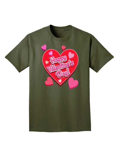 Happy Valentine's Day Romantic Hearts Adult Dark T-Shirt-Mens T-Shirt-TooLoud-Military-Green-Small-Davson Sales