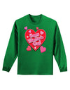 Happy Valentine's Day Romantic Hearts Adult Long Sleeve Dark T-Shirt-TooLoud-Kelly-Green-Small-Davson Sales