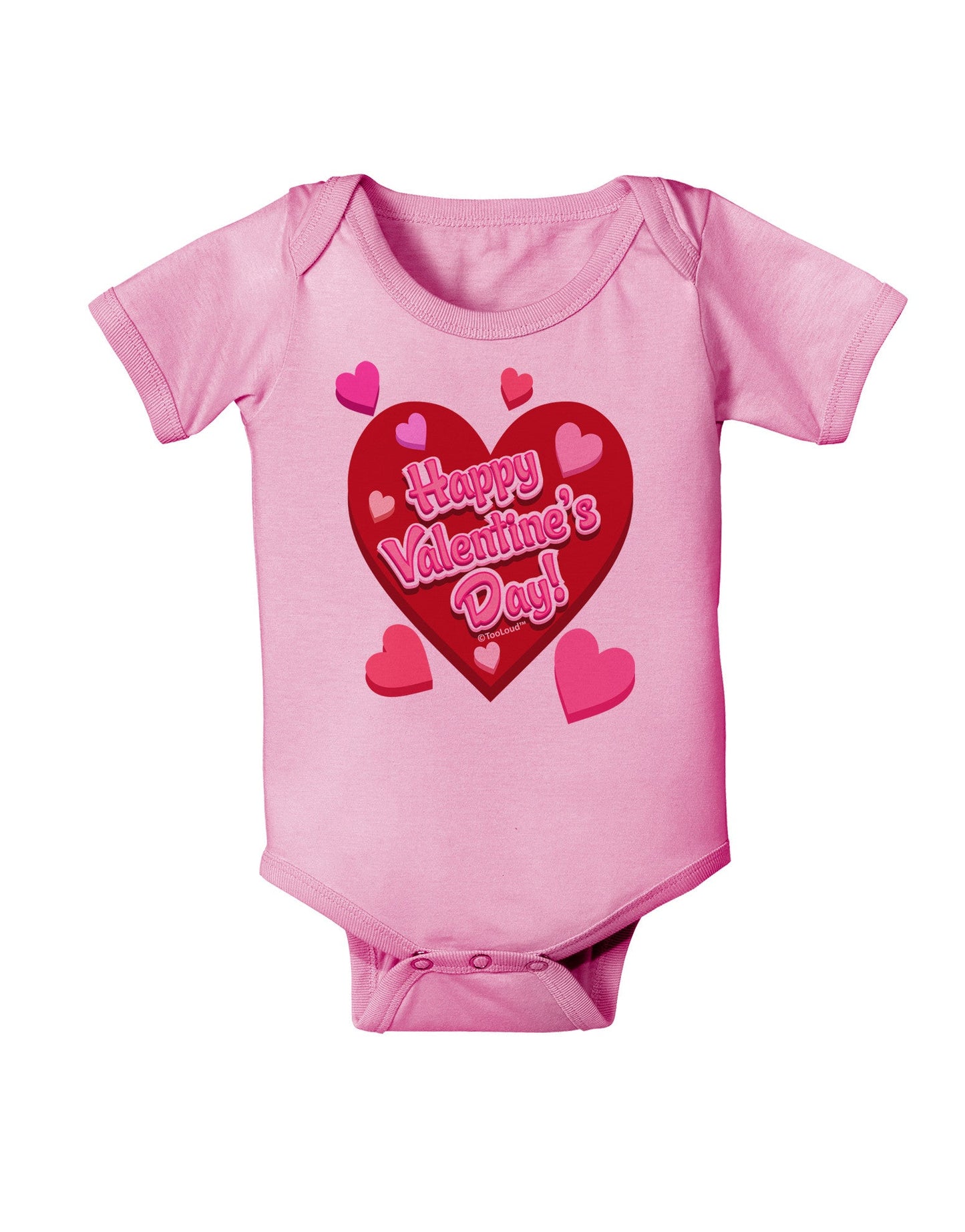 Happy Valentine's Day Romantic Hearts Baby Romper Bodysuit-Baby Romper-TooLoud-Light-Pink-06-Months-Davson Sales