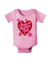 Happy Valentine's Day Romantic Hearts Baby Romper Bodysuit-Baby Romper-TooLoud-Light-Pink-06-Months-Davson Sales