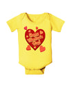 Happy Valentine's Day Romantic Hearts Baby Romper Bodysuit-Baby Romper-TooLoud-Yellow-06-Months-Davson Sales