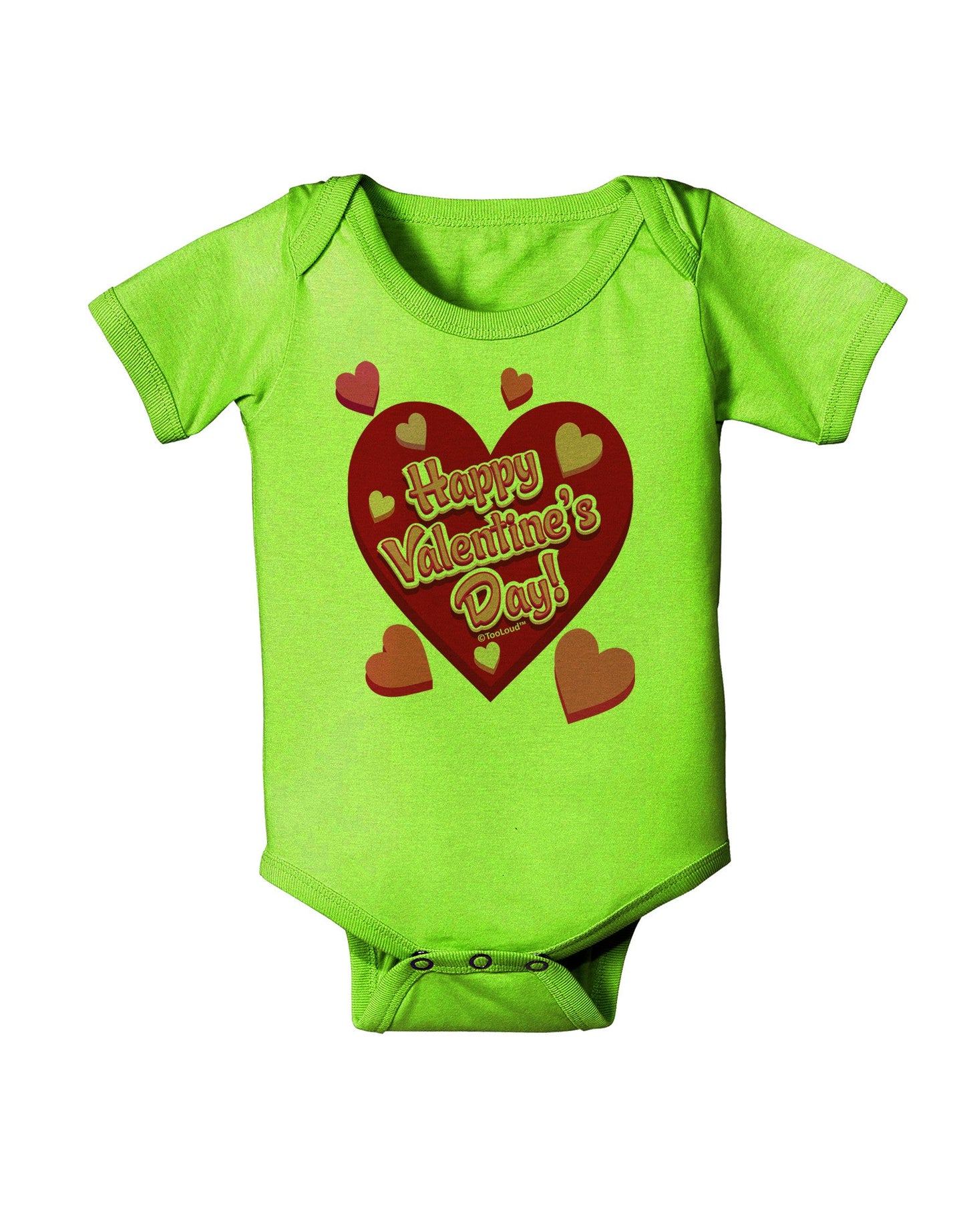 Happy Valentine's Day Romantic Hearts Baby Romper Bodysuit-Baby Romper-TooLoud-Lime-Green-06-Months-Davson Sales