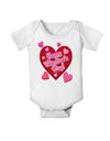 Happy Valentine's Day Romantic Hearts Baby Romper Bodysuit-Baby Romper-TooLoud-White-06-Months-Davson Sales