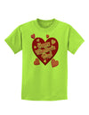 Happy Valentine's Day Romantic Hearts Childrens T-Shirt-Childrens T-Shirt-TooLoud-Lime-Green-X-Small-Davson Sales