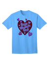 Happy Valentine's Day - Romantic Hearts Collection: Premium Adult T-Shirt-Mens T-shirts-TooLoud-Aquatic-Blue-Small-Davson Sales