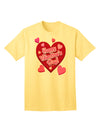 Happy Valentine's Day - Romantic Hearts Collection: Premium Adult T-Shirt-Mens T-shirts-TooLoud-Yellow-Small-Davson Sales