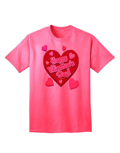 Happy Valentine's Day - Romantic Hearts Collection: Premium Adult T-Shirt-Mens T-shirts-TooLoud-Neon-Pink-Small-Davson Sales