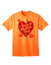 Happy Valentine's Day - Romantic Hearts Collection: Premium Adult T-Shirt-Mens T-shirts-TooLoud-Neon-Orange-Small-Davson Sales