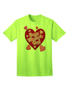 Happy Valentine's Day - Romantic Hearts Collection: Premium Adult T-Shirt-Mens T-shirts-TooLoud-Neon-Green-Small-Davson Sales