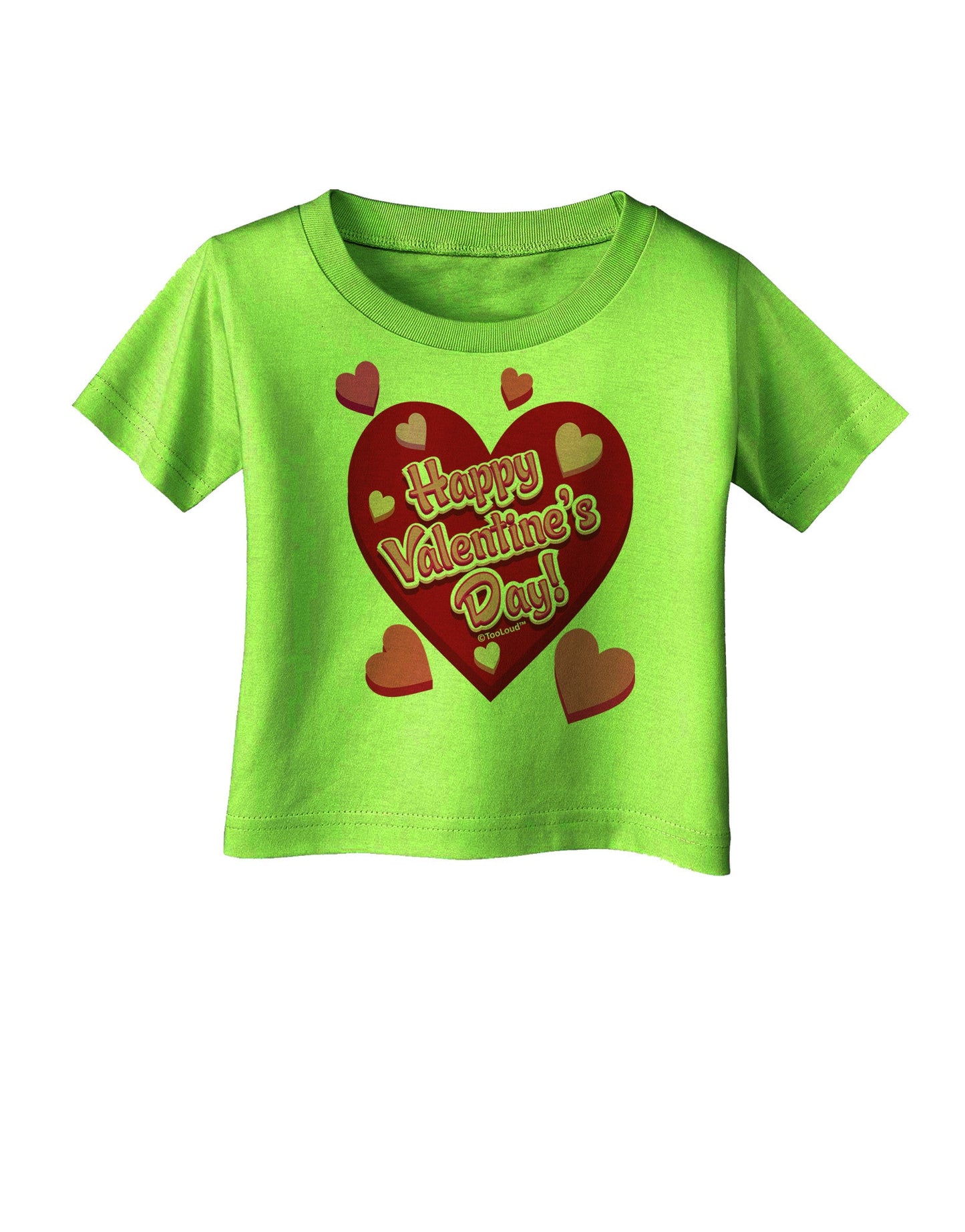 Happy Valentine's Day Romantic Hearts Infant T-Shirt-Infant T-Shirt-TooLoud-Lime-Green-06-Months-Davson Sales