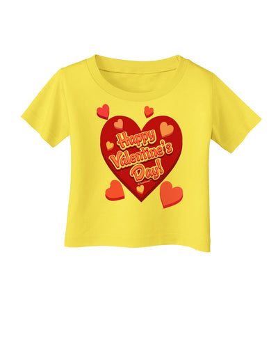 Happy Valentine's Day Romantic Hearts Infant T-Shirt-Infant T-Shirt-TooLoud-Yellow-06-Months-Davson Sales