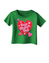 Happy Valentine's Day Romantic Hearts Infant T-Shirt Dark-Infant T-Shirt-TooLoud-Clover-Green-06-Months-Davson Sales