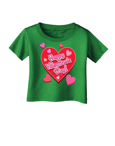 Happy Valentine's Day Romantic Hearts Infant T-Shirt Dark-Infant T-Shirt-TooLoud-Clover-Green-06-Months-Davson Sales