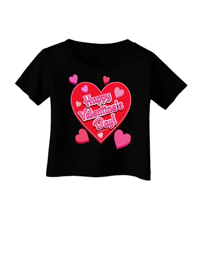 Happy Valentine's Day Romantic Hearts Infant T-Shirt Dark-Infant T-Shirt-TooLoud-Black-06-Months-Davson Sales