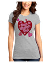 Happy Valentine's Day Romantic Hearts Juniors T-Shirt-Womens Juniors T-Shirt-TooLoud-Ash-Gray-Juniors Fitted X-Small-Davson Sales